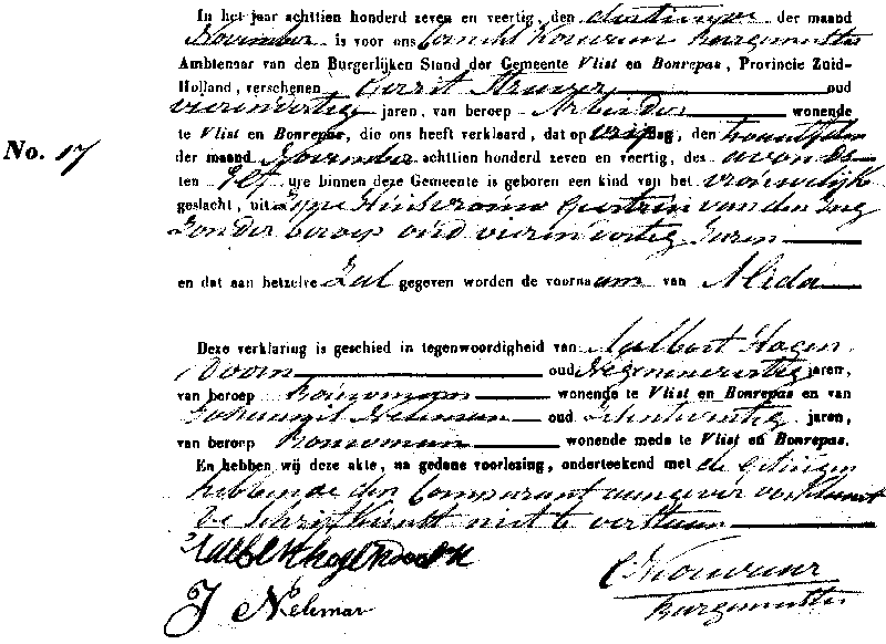 18471113 geb akte 17 Alida dv G Straver - G vd Ing